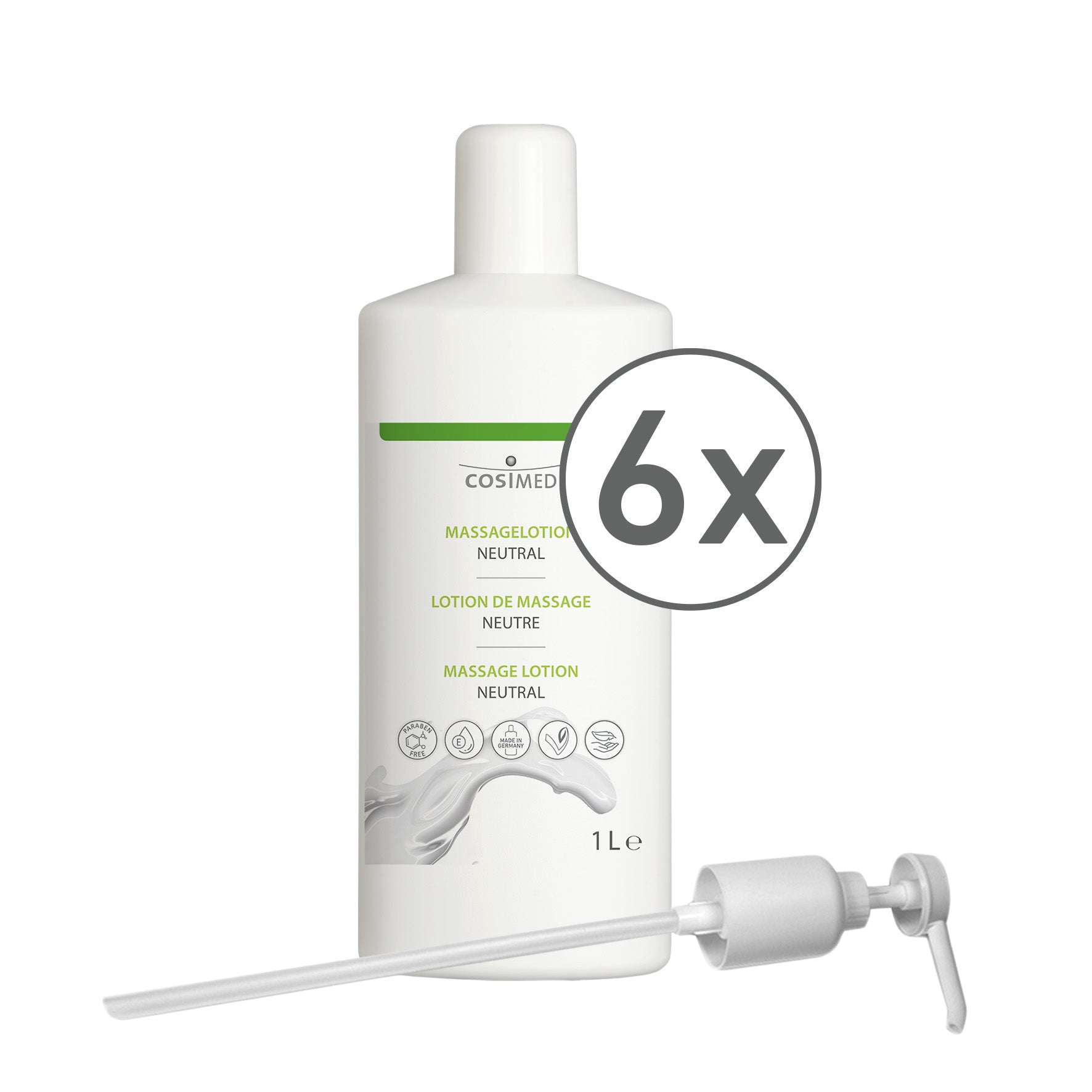 cosiMed Massagelotion Neutral 6x1l Flasche + 1 Spender