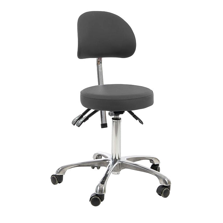 Rollhocker mit Lehne, höhenverstellbar