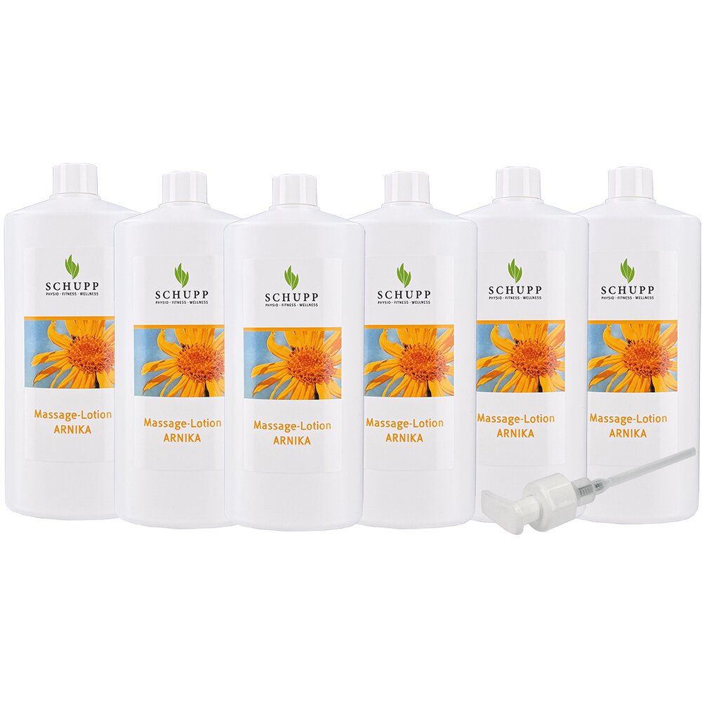Schupp Massagelotion Arnika 6x1l Flasche + 1 Spender