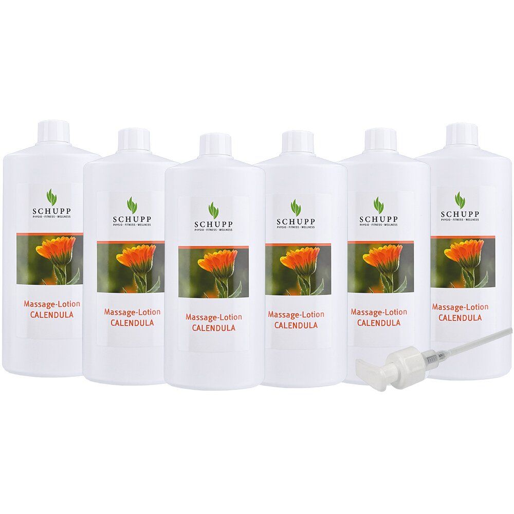 Schupp Massagelotion Calendula 6x1l Flasche + 1 Spender