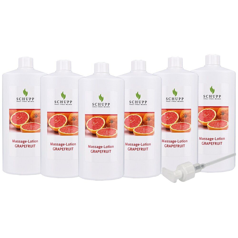 Schupp Massagelotion Grapefruit 6x1l Flasche + 1 Spender