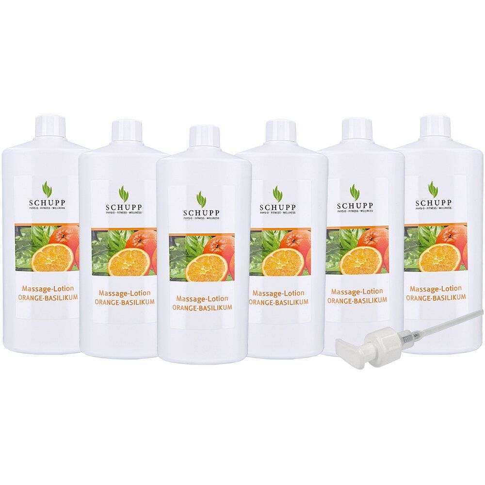 Schupp Massagelotion Orange-Basilikum 6x1l Flasche + 1 Spender