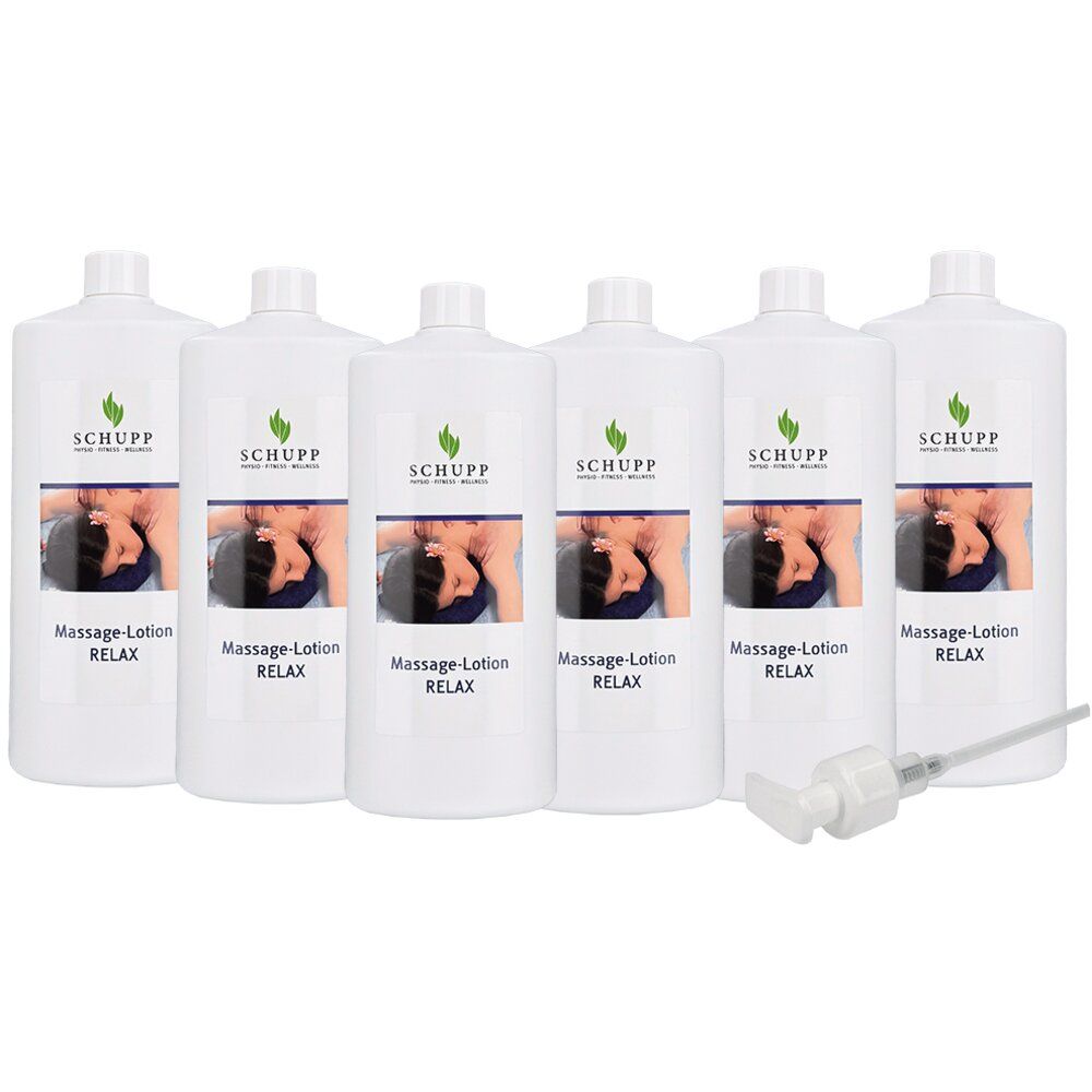 Schupp Massagelotion Relax 6x1l Flasche + 1 Spender